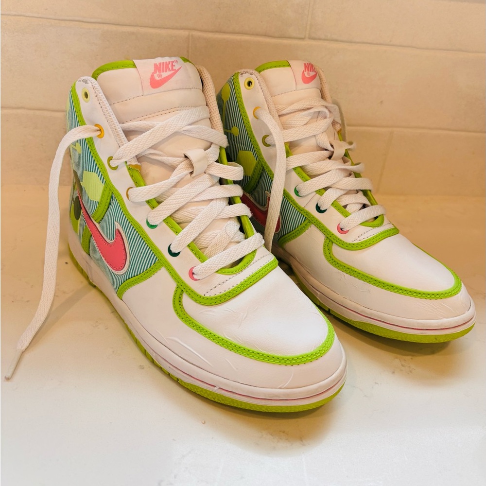 Nike Vandal High High-Top Sneakers with White and Green Accents